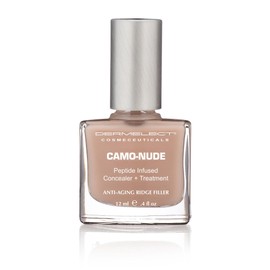 Dermelect Camo-Nude Concealer + Treatment - Nailcare Base Coat with Keratin Protein Peptides, Biotin, Strengthening, Smoothing & Concealing Treatment for Nail Ridges, Yellowing, Splitting Nails 0.4 oz