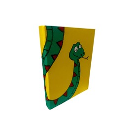 A4 Ring Binder Folder – Bold Green and Red Snake Design, Vibrant Yellow Cover, 2-Ring Mechanism, Eye-Catching & Practical Stationery for School, Office, or Home Organization