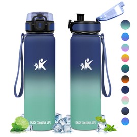 KollyKolla Stainless Steel Water Bottle, Thermos Flask, 1 Litre, BPA-Free Insulated Flask, Leak-Proof Thermos Flask, Water Bottle for Children, School, Sports, Fizz,