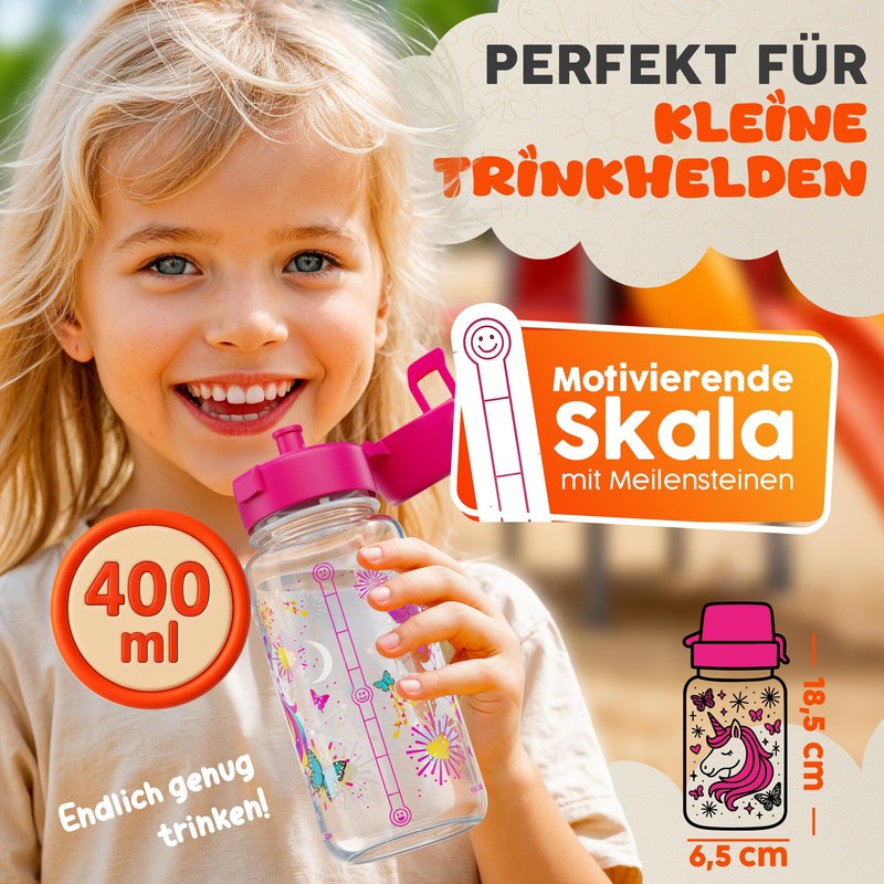 Zauberbande Drinking Bottle for Children - Unicorn - 400 ml,