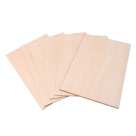 5PCS Basswood Wooden Sheets Unfinished for Craft DIY Woodworking (200x300x2MM)