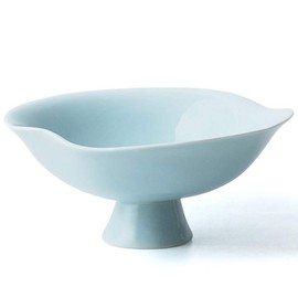 Kelendle Ceramic Footed Bowl Round Pedestal Bowl Fruit Bowl Holder Dessert Display Stand Decorative for Kitchen Counter Centerpiece Table Decor Serving Fruit Tray S- 6.5"