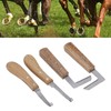 4pcs Hoof Knife Carbon Steel Wooden Handle Left and Right