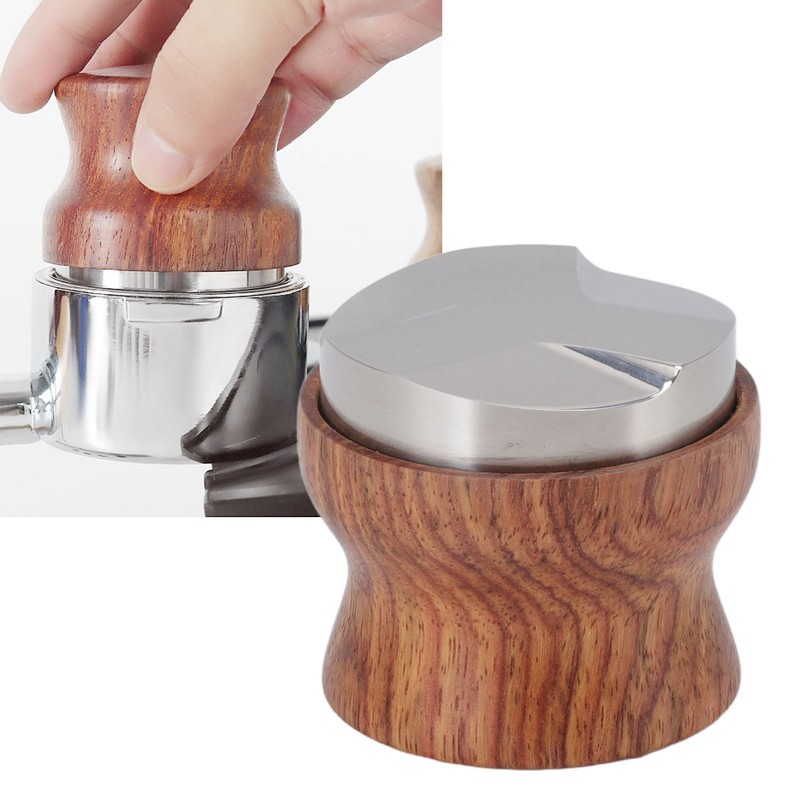 Coffee Distributor Stainless Steel Rosewood Coffee Tamper Leveler for Coffee