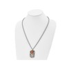 Mens Stainless Steel Tigers Eye Spider Web Dog Tag Pendant