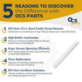 OCS Parts 1261 Spray Tubes for Crathco Bubblers and Cold Beverage Dispensers | 10-Pack | 5 Gallon Spray Tubes Compatible Replacement for Grindmaster Cecilware 1261