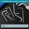 sourcing map M6x80mm 7/L-Shaped Right Angle Bolt Screw, 304 Stainless