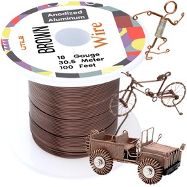 UTILE Armature Aluminum Wire - 100 ft 18 Gauge 1.2 mm Anodized Craft Bendable Wire for Bonsai Trees, Clay, Crafts, Plants, Gardening, Beading and Jewelry Making (Brown)