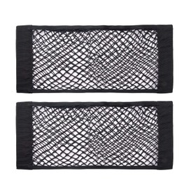 Universal Mesh Cargo Net Storage Net Wall Sticker Organizer Pouch Bag Storage Mesh Net for Car Trunk Storage Add On Organizers for Car Truck (24" x 9.5"（2 Packs)