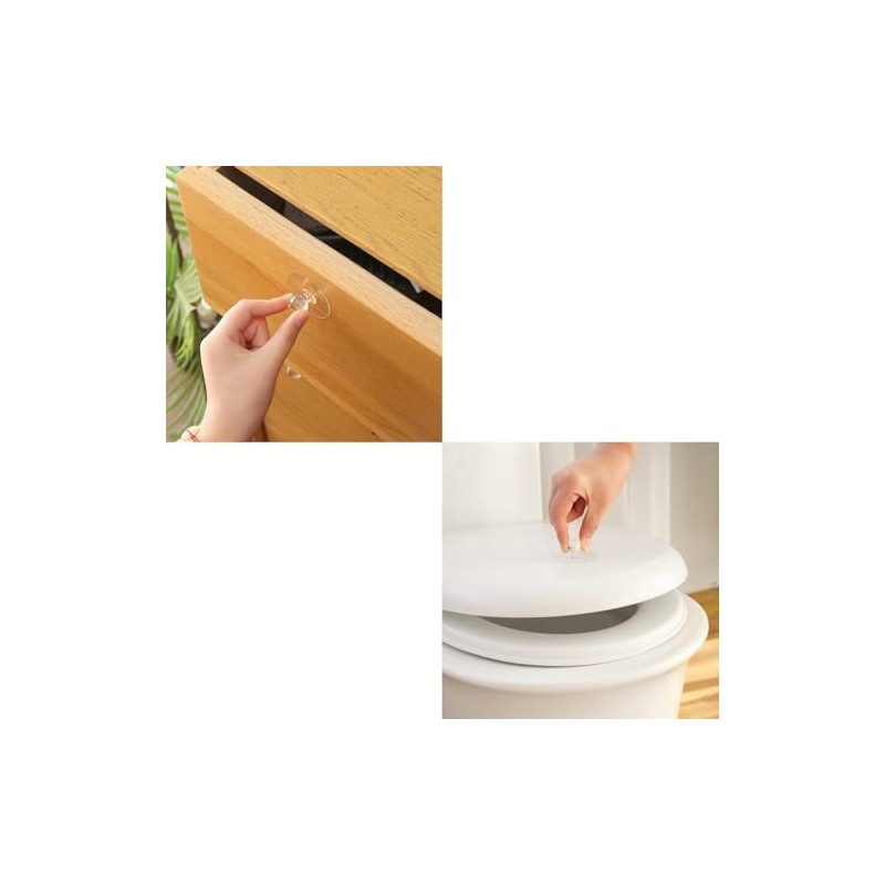 WHYHKJ 10PCS Cabinet Drawer Pull Knobs Self Adhesive Transparent Crystal