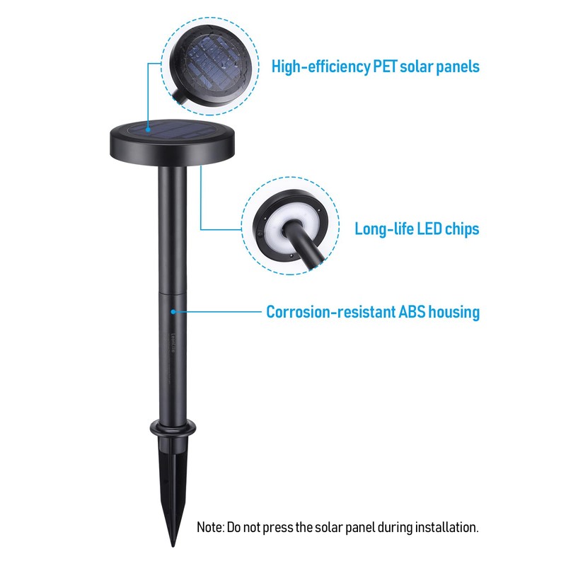 LEONLITE 12-Pack 2CCT Solar Powered Path Lights, 50/100% Dimmable, Auto