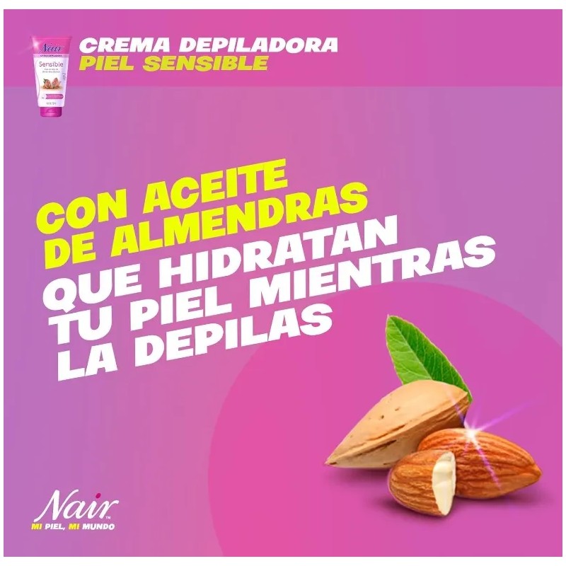 Crema Depiladora Nair Piel Sensible Almendras Dulces