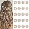 YISSION 20 Pcs Mini Rhinestone Hair Clips Small Crystal Flower