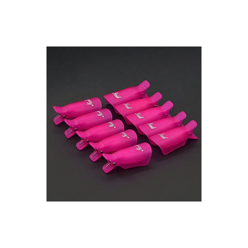 Useful 10Pcs Plastic Acrylic Nail Art Soak Off Clip Cap