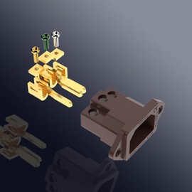 Viborg HiFi Power Inlet AC 250V 10A IEC C14 Panel Mount Plug Adapter Gold Plated Power Socket Screw Mount 3 Pins Inlet Male Power Plug Socket Audio Grade