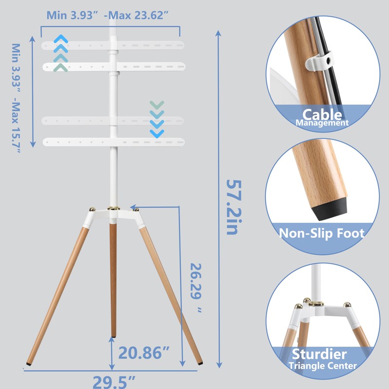Fydeamer Universal Tripod Easel TV Stand for 32-65 inch LED