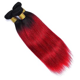 Straight Bundles Human Hair Bundles Red Hair Bundles Real Hair Extensions Red Grade 8A 100% Brazilian Remy Human Hair Extensions for Human Hair for Black Women 12 14 16 Inches