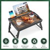 2 Pack Bed Tray Table Breakfast Trays Serving Tray Bamboo