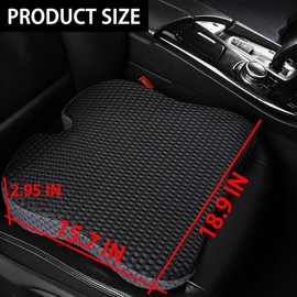 TSUGAMI Car Seat Cushion, Auto Gel Infused Memory Foam Cushion for Driver Comfortable Driving Hip Pressure Relief Office Chair, Universal for Vehicles and Office Chairs (Black/Gray)