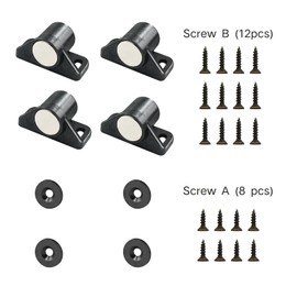 sunivaca 8 Pack Magnetic Door Catch, Rare Earth Cabinet Magnets for Kitchen Cupboard and Closet Door Closing - Gun Metal