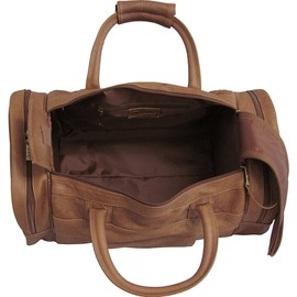 Amerileather Distressed Brown Leather 20-inch Dual Zippered Duffel