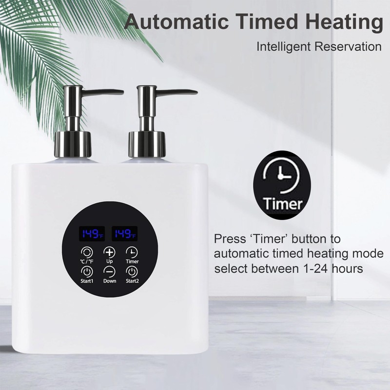 Elitzia Dual Bottle Massage Oil Warmer Smart Touch Control Lotion