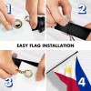 G128 Flag Pole 6FT Black & Philippines Philippine Flag 3x5FT