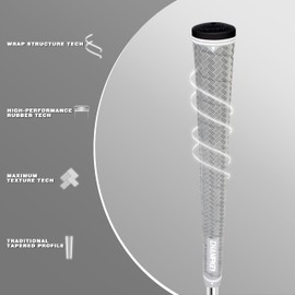 CHAMPKEY Maximum Texture Wrap Style Golf Grips 13 Pack with Full Repair Kits - Sofr and Comfortable Golf Club Grips - High Traction and Feedback Golf Grips(Black,Oversize)