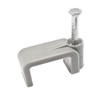Flat Grey Plastic Cable Clips & Fixing Nail for Twin