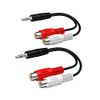 ALINNA 3.5mm Male to 2 RCA Female Jack Stereo Audio Y Cable Adapter(2 Pack), Black