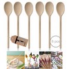 Set of 6 x 10" (250mm) Beechwood Wooden Spoon, Ideal