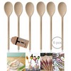 Set of 6 x 10" (250mm) Beechwood Wooden Spoon, Ideal for Baking, Decorating, Engraving, Spoon Puppets etc.