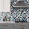 VEELIKE Teal Green Arabesque Backsplash Tile Peel and Stick Backsplash