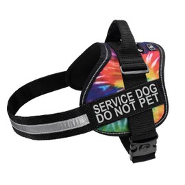 Doggie Stylz Service Dog Harness Vest Comes with 2 Reflective Service Dog DO NOT PET Removable Patches. Please Measure Dog Before Ordering (Girth 30-42", Tie Dye)