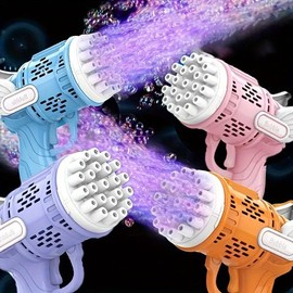 Bubble Machine Toy, Bubble Gun with 1 Bottle Bubble Solution, Outdoor Bubble Toy for Birthday Party Wedding Anniversary(requires 3 Aa 1.5v Batteries, Not Included),  Bubblemachine:_Pink_1 Set