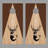 Lets Print Big Buck Deer Silhouette on Triangle Stained Wood