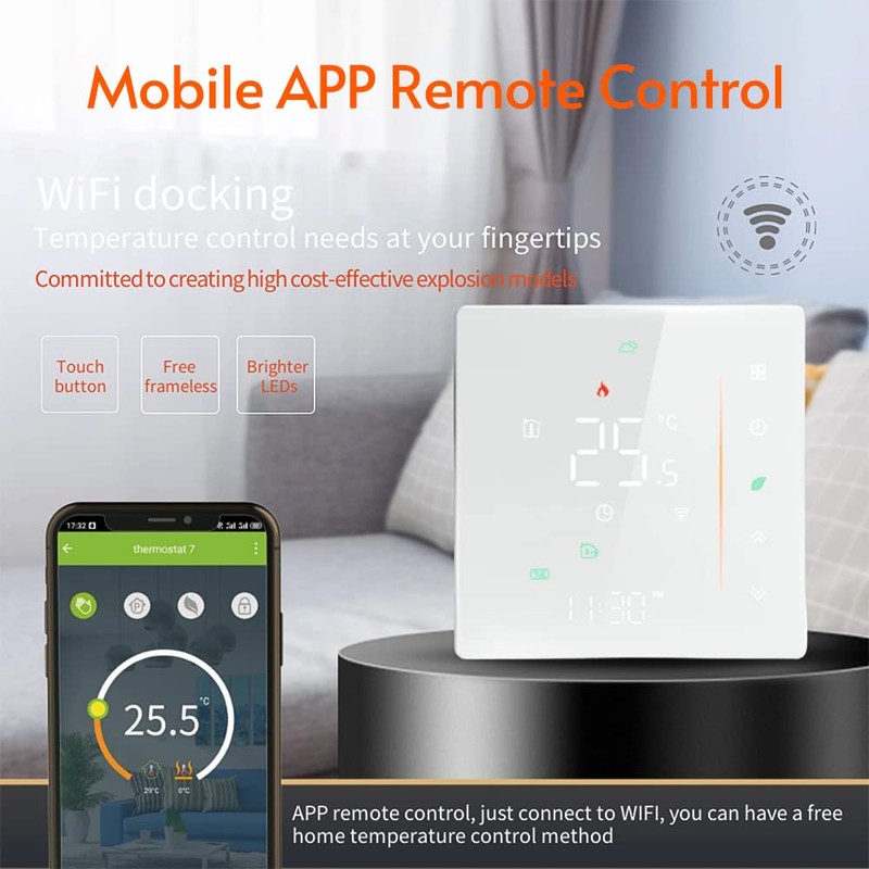 Irishom WiFi Thermostat, Electric Underfloor Heating, Weekly Programmable Temperature Controller