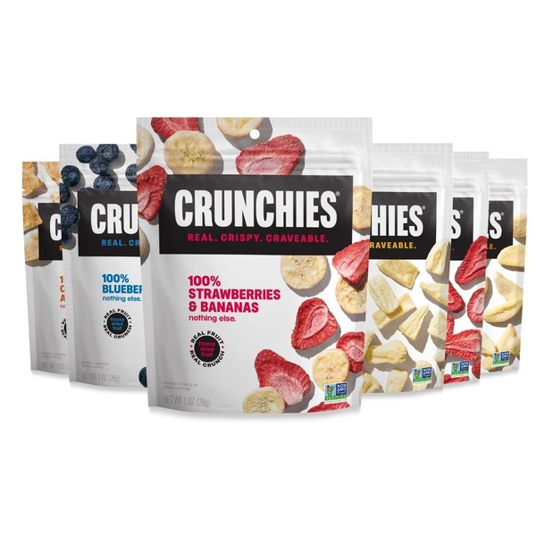 Crunchies Freeze-Dried Fruits, 100% All Natural Crispy Fruit, Non GMO
