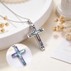 Cross Necklace S925 Religious Cross Pendant Abalone Shell Christian Jewelry