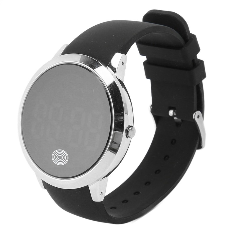 Men Digital Watch Round Color Screen Waterproof Backlit Ultra Thin