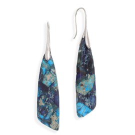 Frigotine Natural Stone Dangle Drop Earrings for Women, Boho Healing Stone Tear Blue Turquoise Gemstone Lightweight Dangling Earing Prom Jewelry Gift