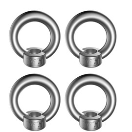 Pack of 4 Ring Nuts M6 Eyelet Nut 304 Stainless Steel Eye Nut Transport Nut for Lifting Equipment Accessories Rope Assembly Lifting Accessories