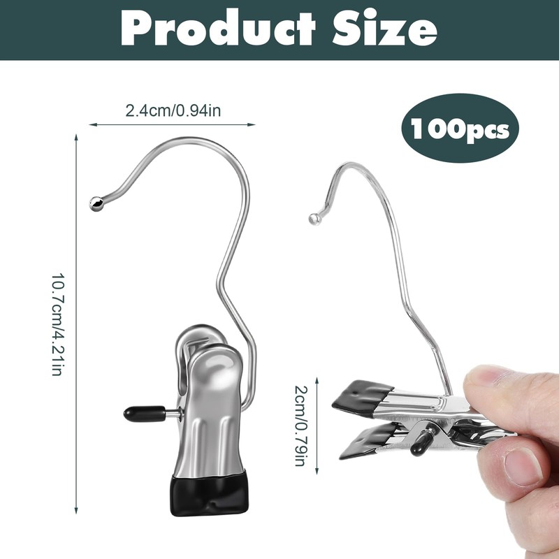 YUXIANLB 100 Pack Boot Hanger Clips Hooks, Heavy Duty Laundry