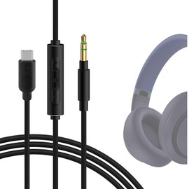 Geekria USB-C Digital to Audio Cable with Mic Compatible with Beats Studio Pro, Studio 3, Solo 4, Solo 3 Cable, Replacement Type-C Audio Cord with Inline Microphone and Volume Control (4ft/1.2m)