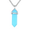 BRCbeads Gemstone Necklace, Aqua Dyed Jade Pendant Crystal Hexagonal Healping