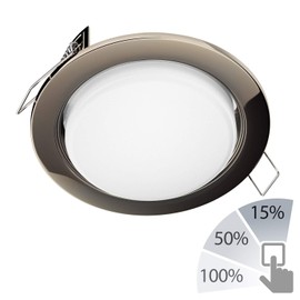 ledscom.de Zobe LED recessed spotlight GX53 chrome black round 6.164 W 644 lm white 3 levels dimming without dimmer with light switch 107 mm diameter bolt circle 90 mm diameter