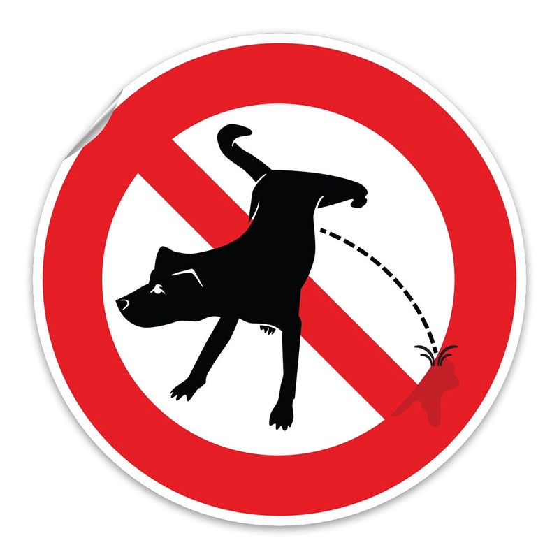 Ambiance Sticker Pipi Dog Sign - Laminated Waterproof & U