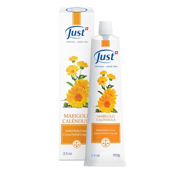 Swiss Just Marigold Cream 100ml, Nourishing Cream with Marigold Extract. Body Cream Promotes Cell Renovation & Improves the Appearance of Scarring & Stretch Marks