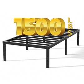 VENI HOME 16 Inch Twin Bed Frame, Metal Platform Bed Frame with Steel Slats, Storage Space Under Frame, Easy to Assemble, No Box Spring Needed
