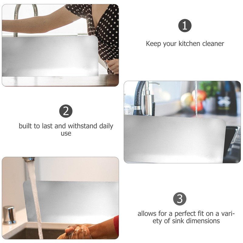 2PCS Sink Splashback Kitchen Sink Splash Guard Sink Water Splash